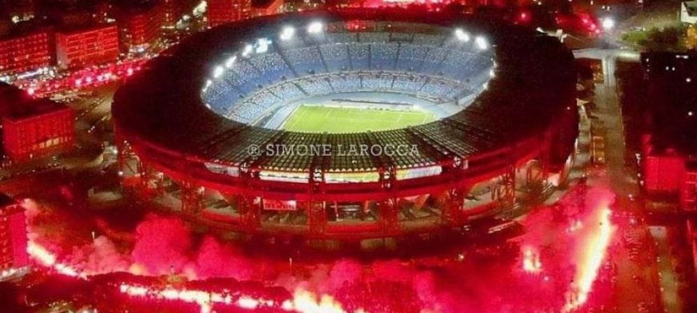 <span style="color:#f00;">Atmosfera INCENDIARA la propriu!</span> Fanii lui Napoli au facut spectacol, iar fotbalistii i-au adus un omagiu special lui Maradona