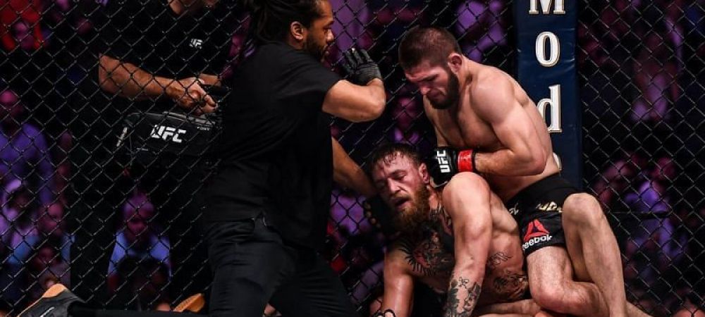 Reactia lui Khabib Nurmagomedov dupa ce McGregor a fost facut K.O in UFC! <span style="color:#f00;">"Asta se intampla cand te antrenezi cu copii!"</span>