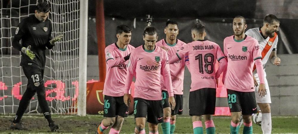 <span style="color:#f00;">Barcelona, calificare CHINUITA in sferturile Cupei Regelui!</span> De Jong, noul MAGICIAN al catalanilor! A inscris si Messi. <span style="color:#f00;">VIDEO cu golurile din Rayo 1-2 Barcelona</span>