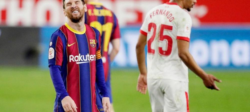 <span style="color:#f00;">Barcelona, aproape de ratarea unui obiectiv important! </span>Catalanii, invinsi de Sevilla in Cupa Spaniei! <span style="color:#f00;">Gol a la Maradona reusit de Kounde</span>