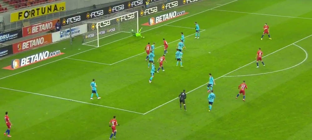 Gol FANTASTIC Olaru pentru FCSB! Executie minunata, din afara careului! Reactia lui Ilie Dumitrescu: <span style="color:#f00;">"Nu-mi mai dau seama daca e stangaci sau dreptaci baiatul asta!"</span>