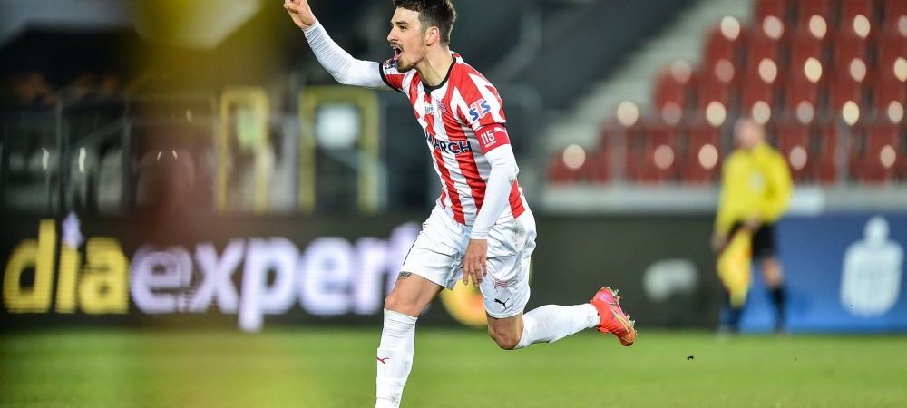Sergiu Hanca, decisiv pentru KS Cracovia. A adus trei puncte pentru echipa sa în meciul cu formația lui Bogdan Țîru