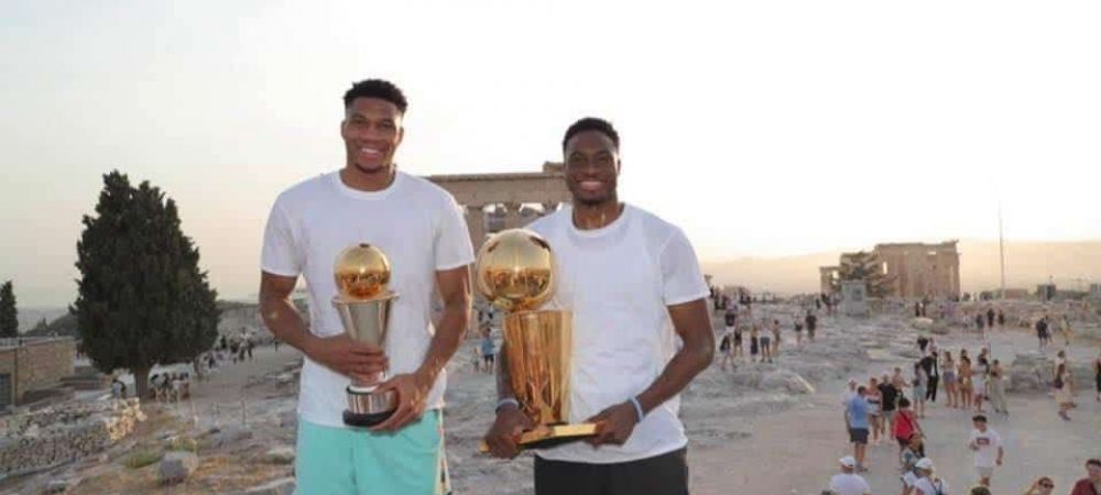 <span style="color:#f00;">Frații Antetokounmpo au dus trofeul NBA pe Acropole! </span>Ei s-au întors la Atena, după ce au devenit campioni cu Bucks