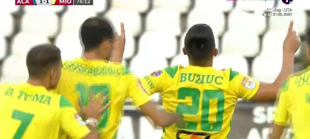 Academica - CS Mioveni 1-1 | Echipa lui Pelici trece peste FCSB în clasamentul Ligii 1 după egalul de la Clinceni