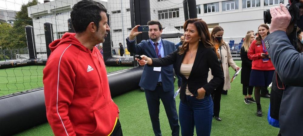 Luis Figo nu și-a luat ochii de la ea! Superba jurnalistă din Moldova care l-a pus în dificultate: „Ce este dragostea pentru tine?”