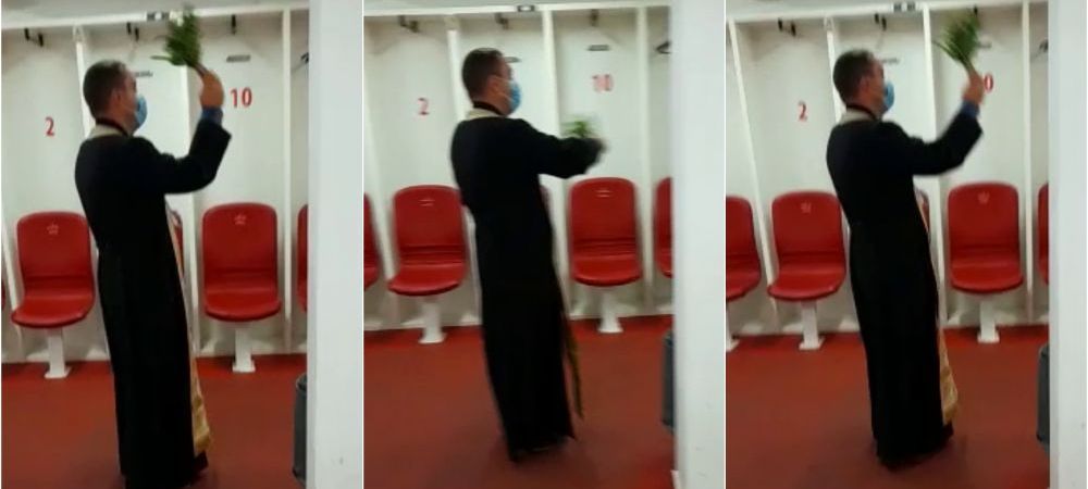 Orice pentru salvare! Dinamo a adus preotul la stadion pentru a sfinți vestiarele