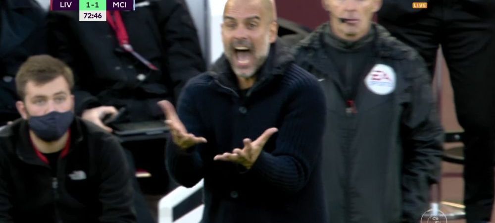 Pep Guardiola, un adevărat vulcan pe marginea terenului la meciul cu Livepool! Reacție nebună la golul doi
