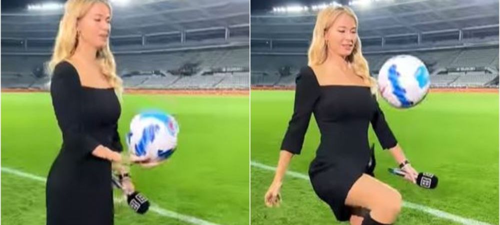 Se descurcă și cu mingea! :) Imaginile cu care cea mai sexy jurnalistă a făcut senzație pe internet