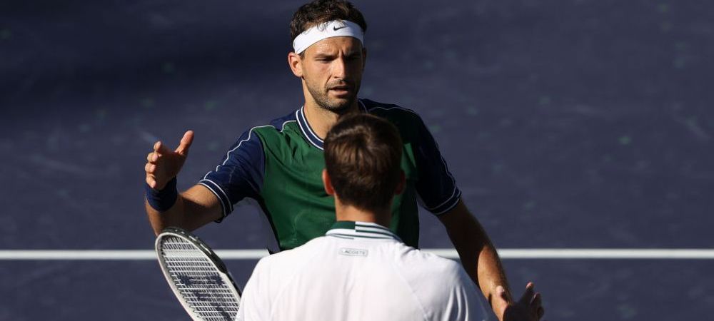Omul care l-a distrus pe Djokovic în finala US Open, Medvedev, dărâmat după o înfrângere șocantă, cu Dimitrov, la Indian Wells